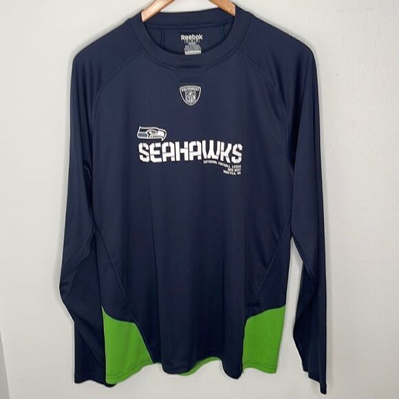 Seattle Seahawks Reebok Dri fit long sleeve shirt.  Size Medium. NFL. - Picture 1 of 4